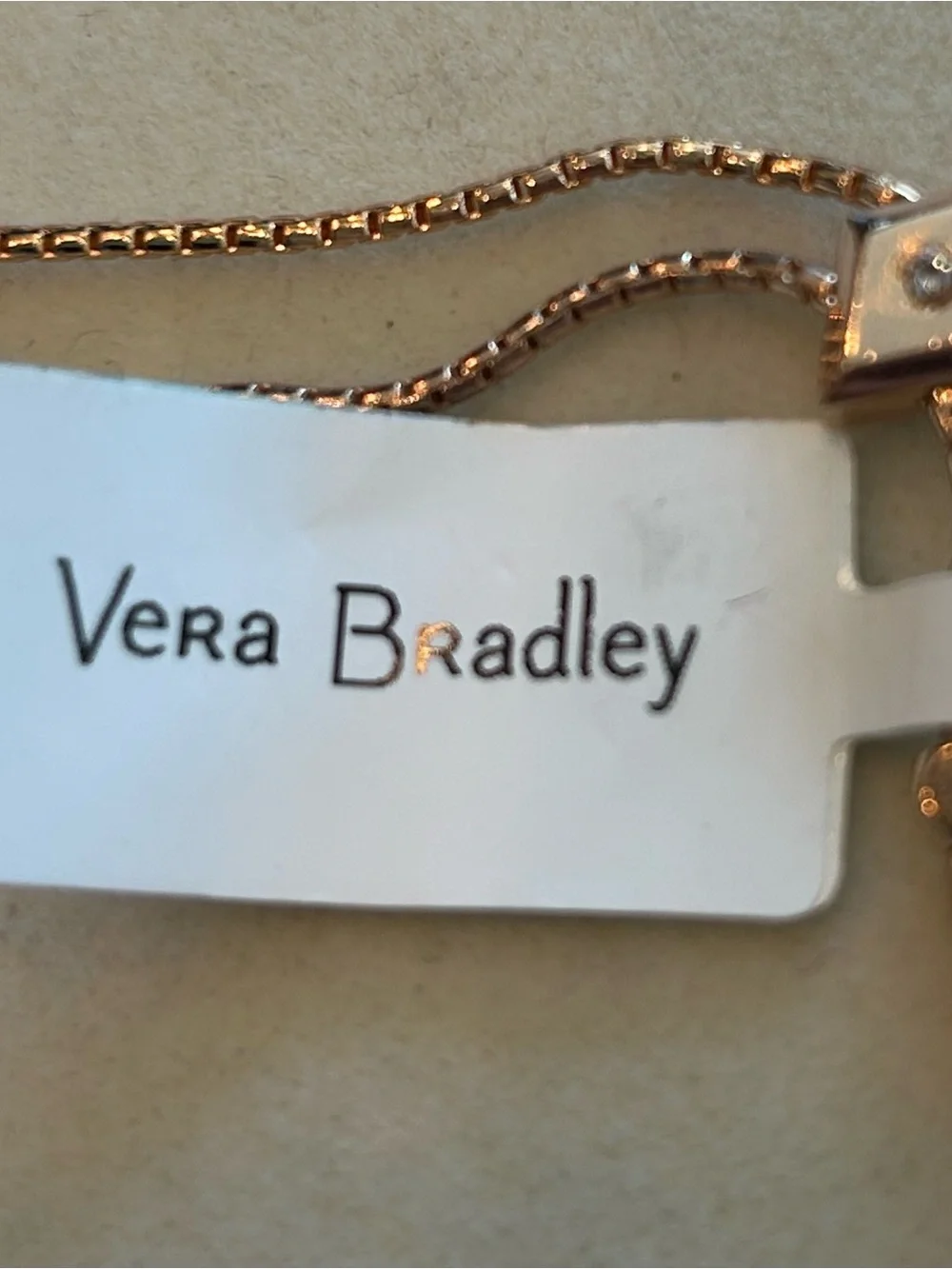 Vera Bradley NWT Baubles Bead Slider Bracelet Rose Gold Tone Crystal Pavé